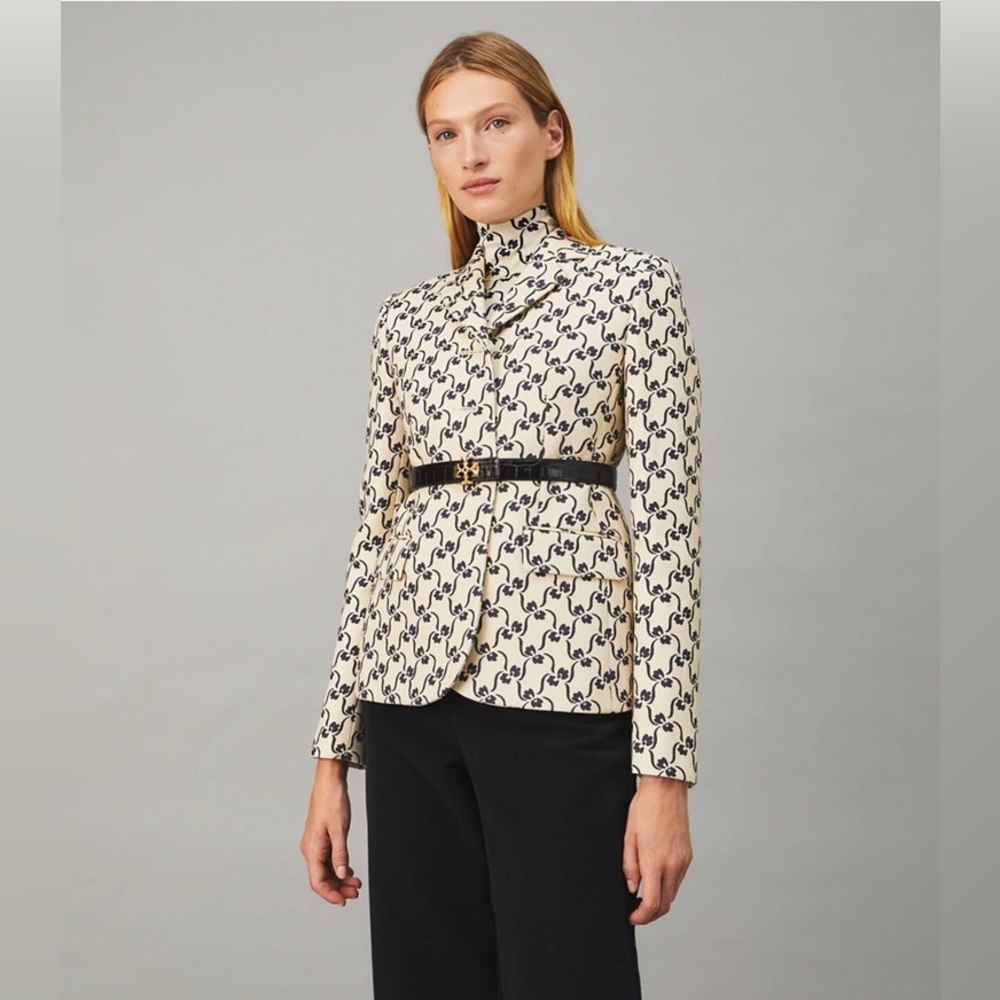 NWT $698 Tory Burch Twill Crepe Jacket Blazer
